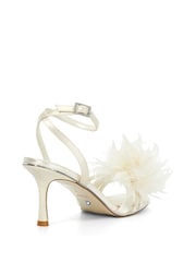 Dune London Cream Mylove Bridal Feather Sandals - Image 3 of 6