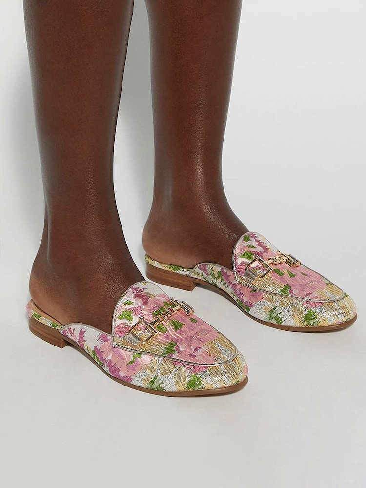 Dune London Pink Regular Fit Glair Branded Snaffle Leather Trim Shoes - Image 1 of 6