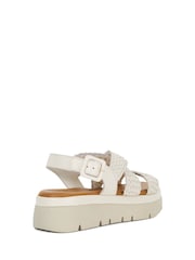 Dune London White Lorro Woven Strap Cross Over Heeled Sandals - Image 3 of 6