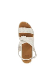 Dune London White Lorro Woven Strap Cross Over Heeled Sandals - Image 4 of 6