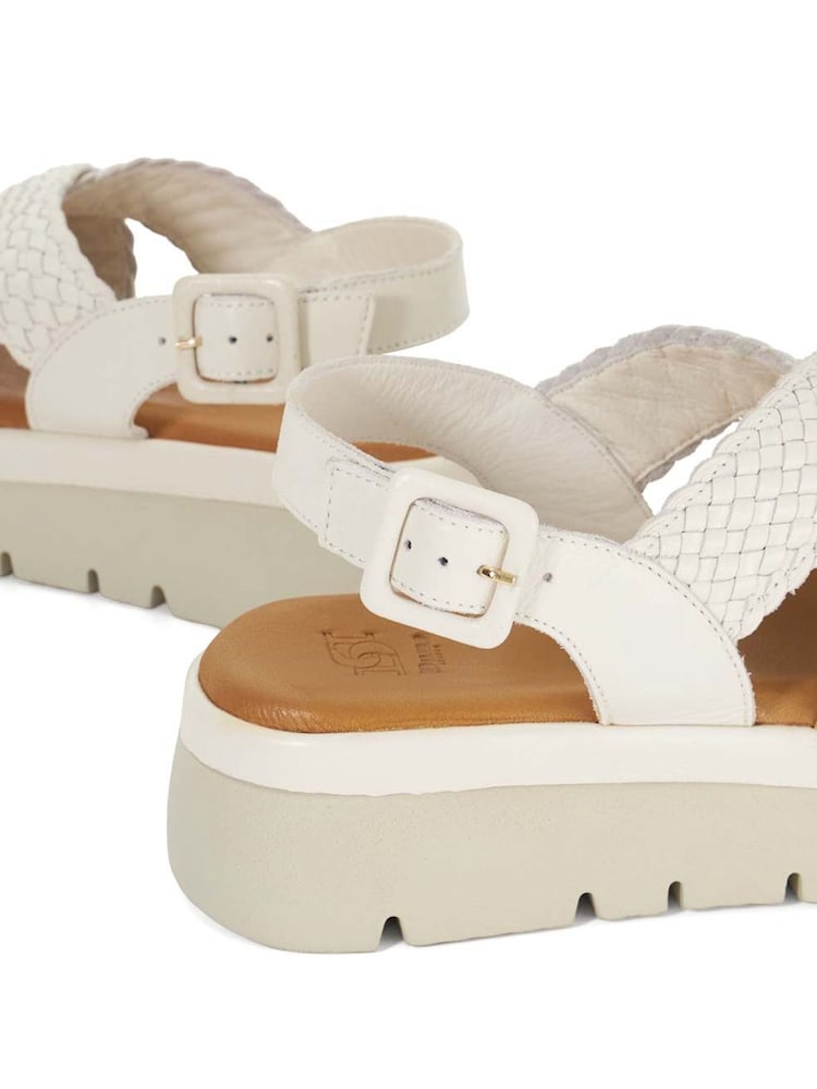 Dune London White Lorro Woven Strap Cross Over Heeled Sandals - Image 5 of 6