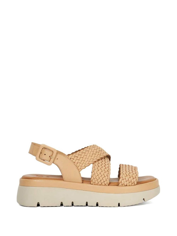 Crema - Dune London Lorro Woven Strap Cross Over Heeled Sandals - Imagen 1 de 6 Crema - Dune London Lorro Woven Strap Cross Over Heeled Sandals - Imagen 1 de 6
