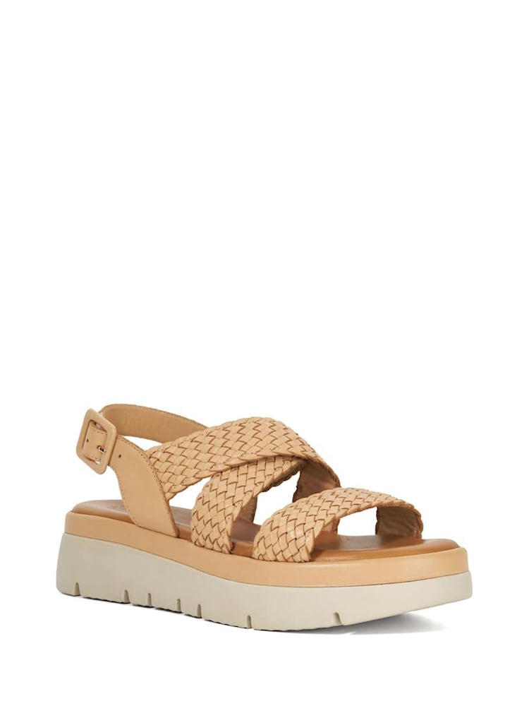 Crema - Dune London Lorro Woven Strap Cross Over Heeled Sandals - Imagen 2 de 6 Crema - Dune London Lorro Woven Strap Cross Over Heeled Sandals - Imagen 2 de 6