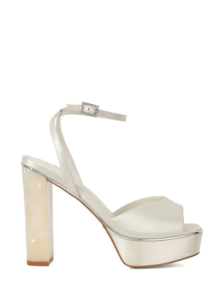 Dune London Cream Mymuse Bridal High Platform Heels - Image 1 of 5