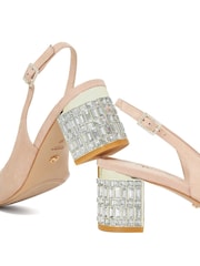 Dune London Pink Calena Jewelled Slingback Heels - Image 5 of 5