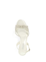 Dune London Cream Moments Cross Strap Mid Heel Sandals - Image 5 of 6