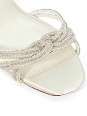 Dune London Cream Moments Cross Strap Mid Heel Sandals - Image 6 of 6