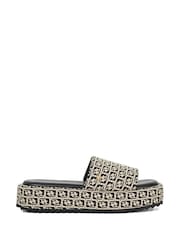 Dune London Black Light Dancing Mono Sling Back Kitten Heels - Image 1 of 6