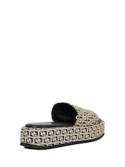 Dune London Black Light Dancing Mono Sling Back Kitten Heels - Image 3 of 6