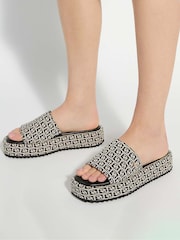 Dune London Black Light Dancing Mono Sling Back Kitten Heels - Image 6 of 6