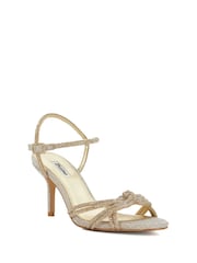 Dune London Gold Marvelous Hotfix Strappy Sandals - Image 2 of 3