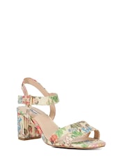Dune London Cream Wide Fit Merisa 2 Part Block Heel Sandals - Image 3 of 6