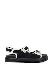 Dune London Black Luffle Double Strap Footbed Sandals - Image 2 of 6