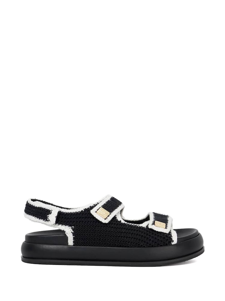 Dune London Black Luffle Double Strap Footbed Sandals - Image 2 of 6