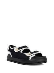 Dune London Black Luffle Double Strap Footbed Sandals - Image 3 of 6