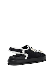 Dune London Black Luffle Double Strap Footbed Sandals - Image 4 of 6