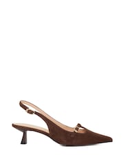 Dune London Tan Brown Deserving Shallow Mary Jane Open Heels - Image 1 of 6