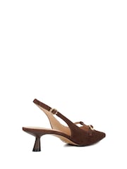 Dune London Tan Brown Deserving Shallow Mary Jane Open Heels - Image 3 of 6