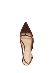 Dune London Tan Brown Deserving Shallow Mary Jane Open Heels - Image 4 of 6