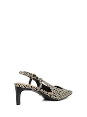 Dune London Black Dancing Mono Sling Back Kitten Heels - Image 3 of 6