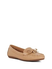 Dune London Camel Wide Fit Grovers Bow Detail Mocassin Shoes - Image 2 of 5