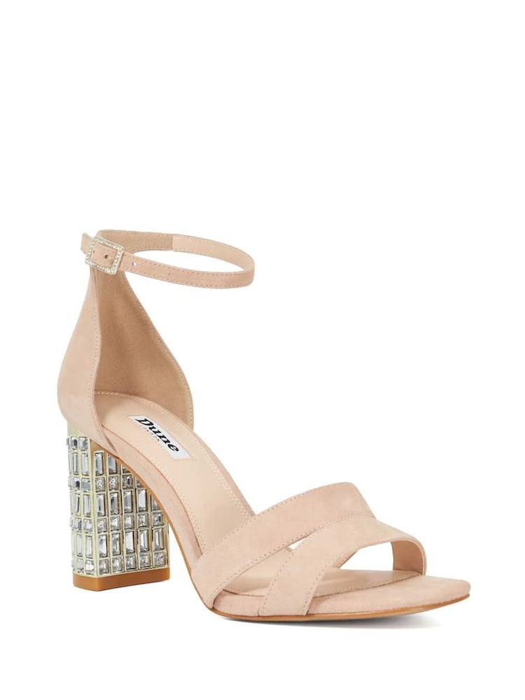 Dune London Pink Malenna Jewelled Heel Sandals - Image 2 of 5