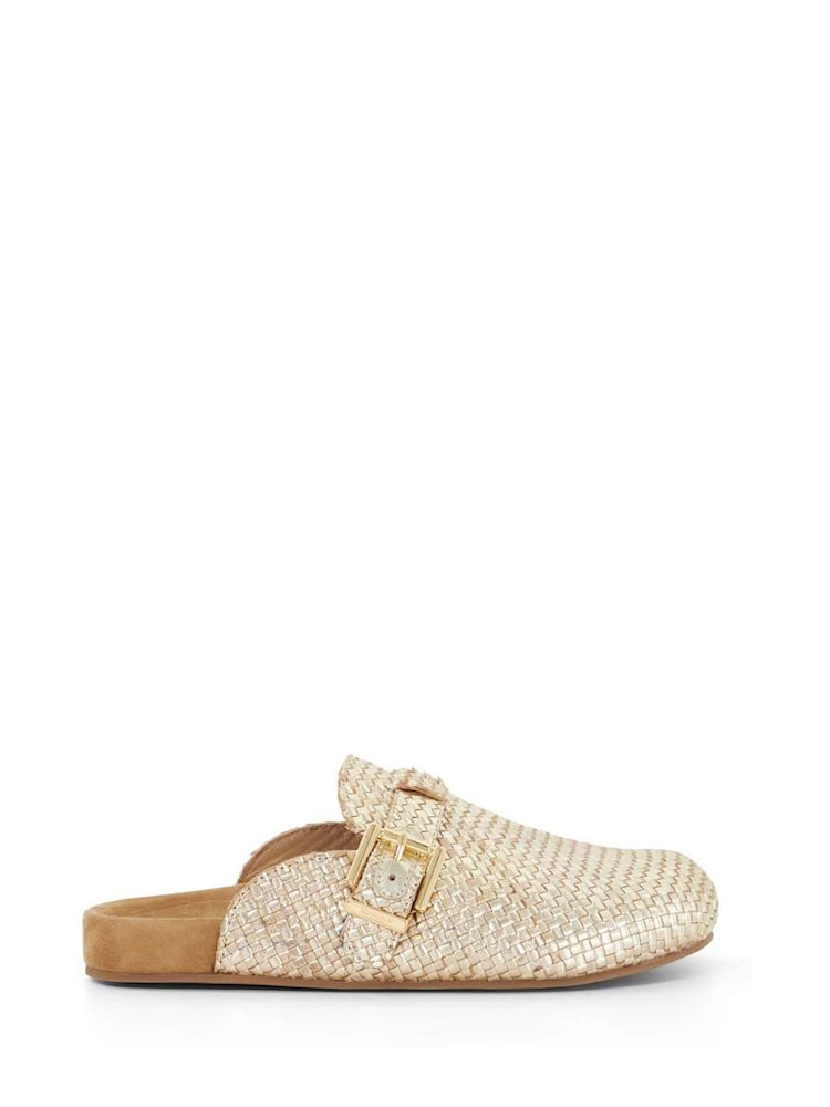 zlata (barva); zlato - Dune London Glaized Woven Backless Mule natikač - Slika 2 iz 5