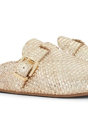 zlata (barva); zlato - Dune London Glaized Woven Backless Mule natikač - Slika 5 iz 5