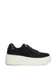 Черный - Dune London Episode Flatform Lace Up Sport Trainers - Image 2 of 6