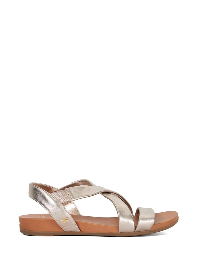 ذهبي - Dune London Landies Cross Strap Comfort Flat Sandals - صورة 1 من 6 ذهبي - Dune London Landies Cross Strap Comfort Flat Sandals - صورة 1 من 6