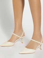 Dune London Cream Wide Fit Classical Elasticated Open Courts - Image 1 of 6