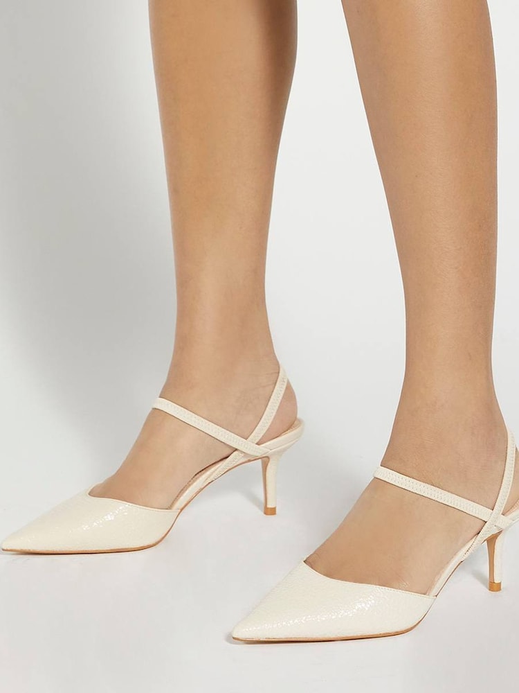 Dune London Cream Wide Fit Classical Elasticated Open Courts - Image 1 of 6