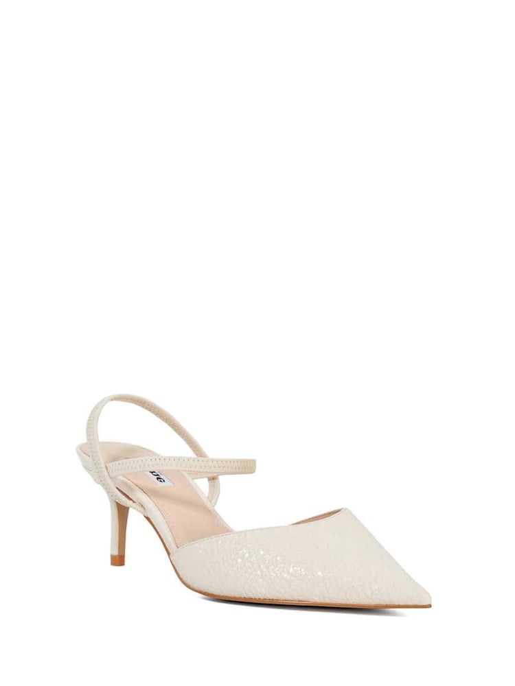 Dune London Cream Wide Fit Classical Elasticated Open Courts - Image 3 of 6