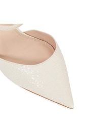 Dune London Cream Wide Fit Classical Elasticated Open Courts - Image 6 of 6