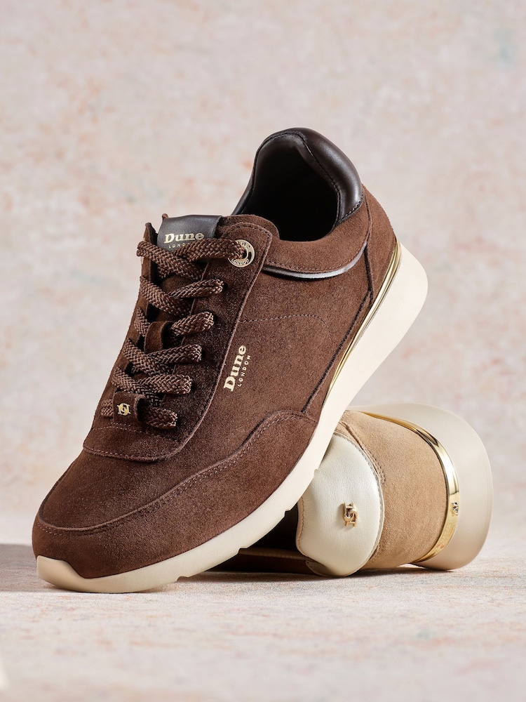 Dune London Brown Entitle Slim Sole Runner Trainers - Image 2 of 7