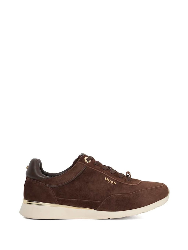 Buy Dune London Brown Entitle Slim Sole Runner Trainers from  display picture 1