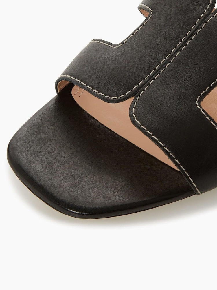 Dune London Charcoal Black Wide Fit Loupe Smart Slider Sandals - Image 10 of 10