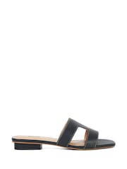 Dune London Charcoal Black Wide Fit Loupe Smart Slider Sandals - Image 2 of 10