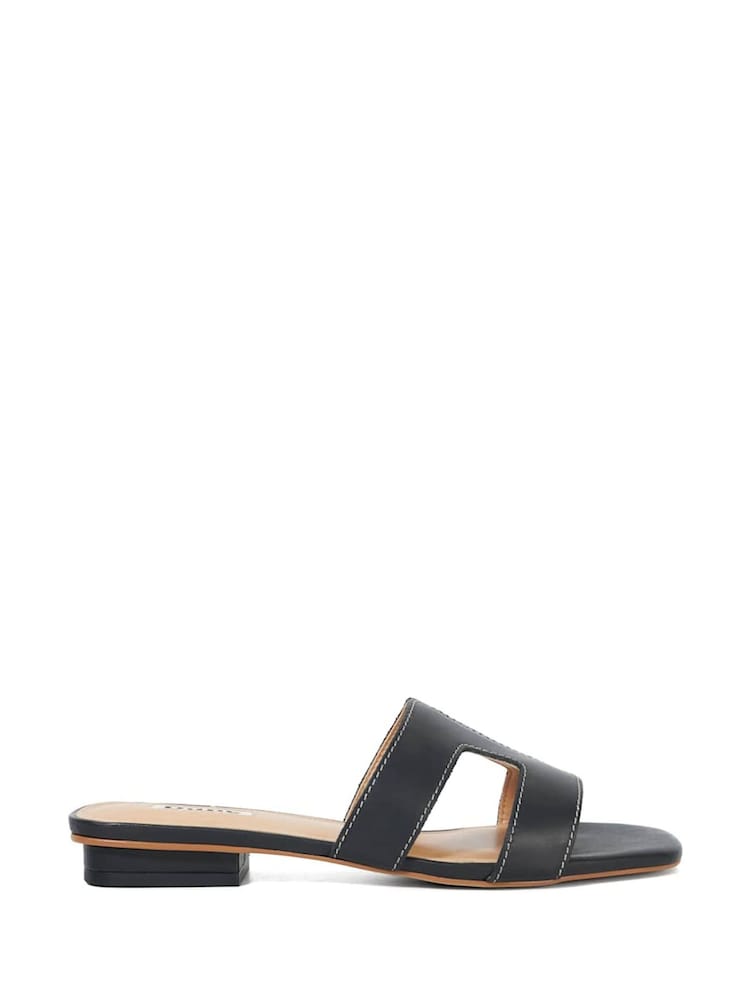 Dune London Charcoal Black Wide Fit Loupe Smart Slider Sandals - Image 2 of 10