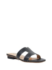 Dune London Charcoal Black Wide Fit Loupe Smart Slider Sandals - Image 3 of 10
