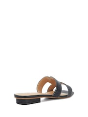 Dune London Charcoal Black Wide Fit Loupe Smart Slider Sandals - Image 4 of 10