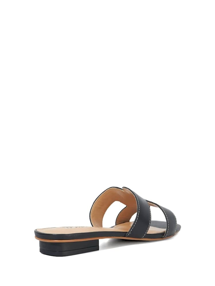 Dune London Charcoal Black Wide Fit Loupe Smart Slider Sandals - Image 4 of 10