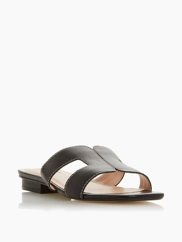 Dune London Charcoal Black Wide Fit Loupe Smart Slider Sandals - Image 5 of 10