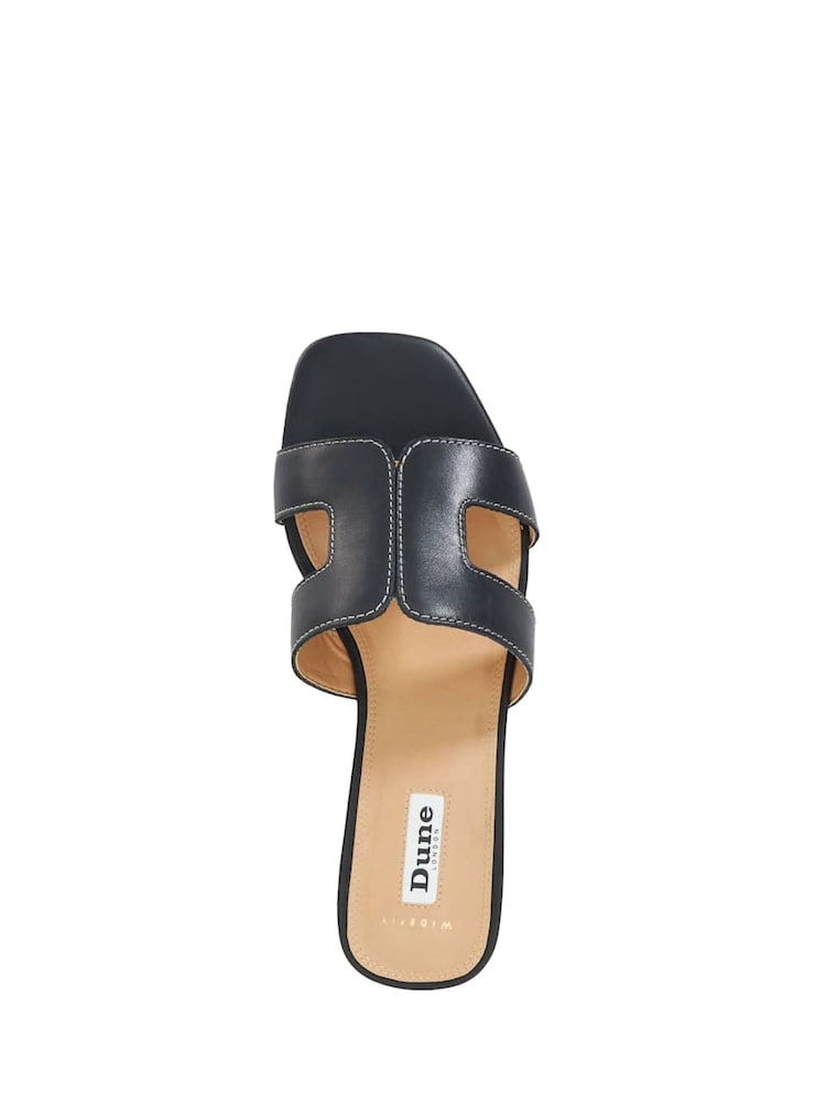Dune London Charcoal Black Wide Fit Loupe Smart Slider Sandals - Image 6 of 10