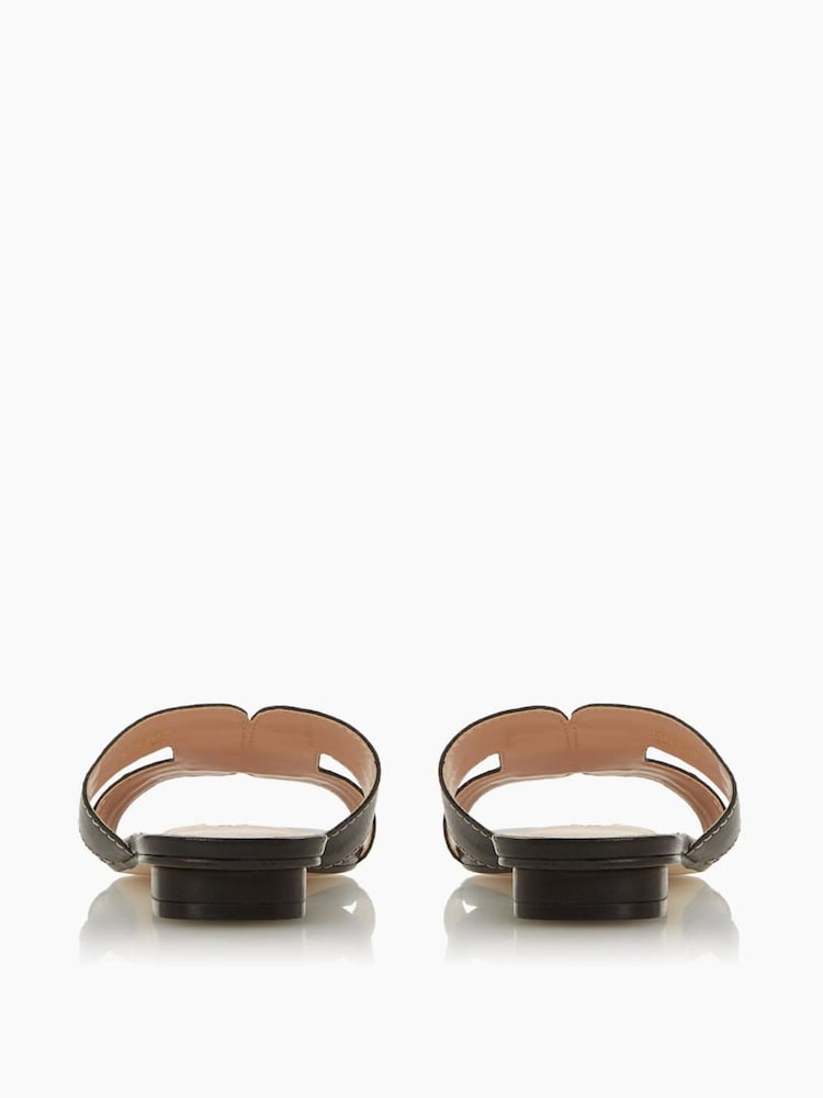 Dune London Charcoal Black Wide Fit Loupe Smart Slider Sandals - Image 7 of 10