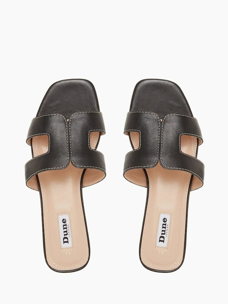 Dune London Charcoal Black Wide Fit Loupe Smart Slider Sandals - Image 8 of 10