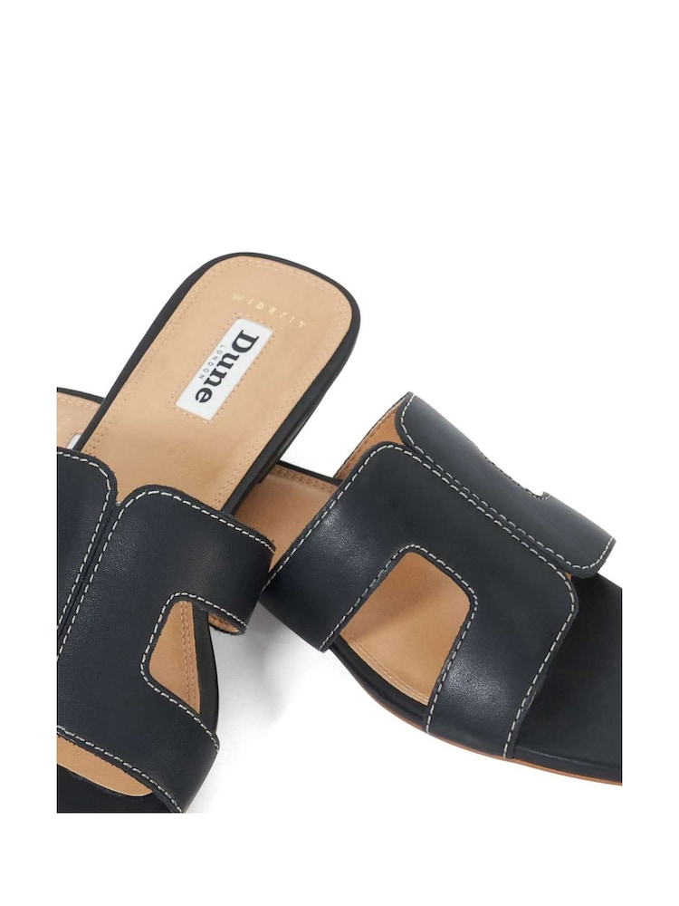 Dune London Charcoal Black Wide Fit Loupe Smart Slider Sandals - Image 9 of 10