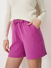 Crew Clothing Pink Drawcord 100% Cotton Shorts - Image 3 of 5