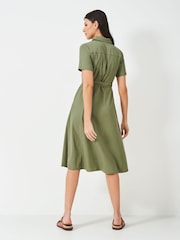 Crew Clothing Green Bethany Cotton & Lyocell Shirt Dress - Image 2 of 5