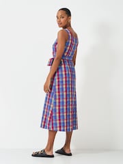 Crew Clothing Blue Jenny Wrap-Front 100% Cotton Dress - Image 2 of 5